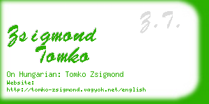 zsigmond tomko business card
